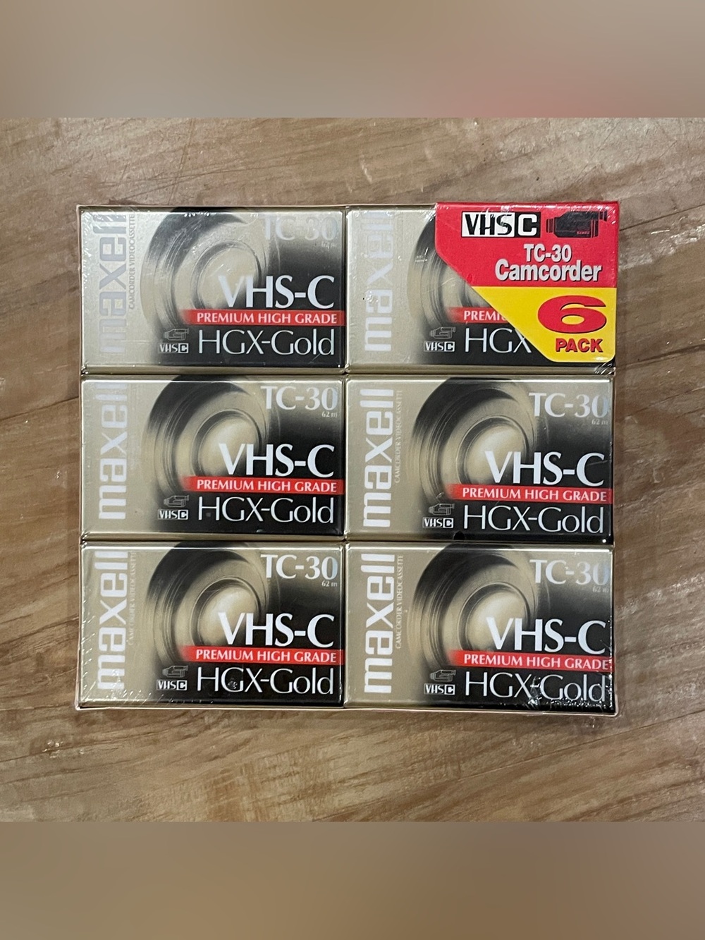 Maxell Camcorder Video Cassette TC-30 VHS-C HGX-Gold Premium High Grade Lot Of 6